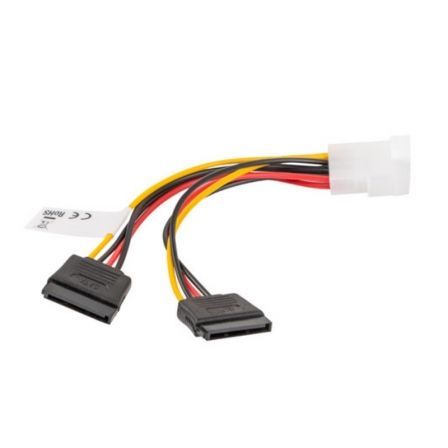 Lanberg Cable duplicador de alimentación Molex macho a 2x SATA hembra CA-HDSA-11CU-0015 Lanberg Cable duplicador de alimentación Molex macho a 2x SATA hembra CA-HDSA-11CU-0015